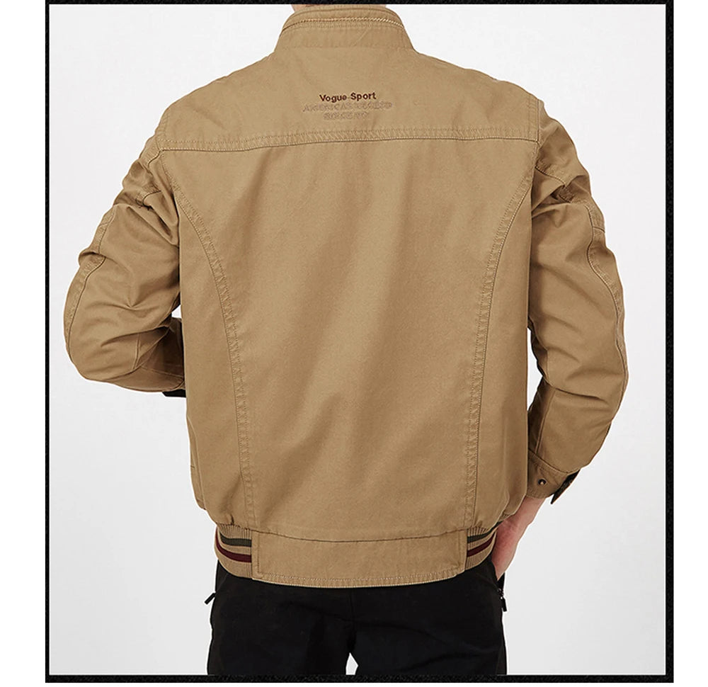 DIMUSI Autumn Men's Double-sided Military Jacket Casual Man Cotton Business Coats Fashion Men Multi-pocket Jackets Clothing 8XL.