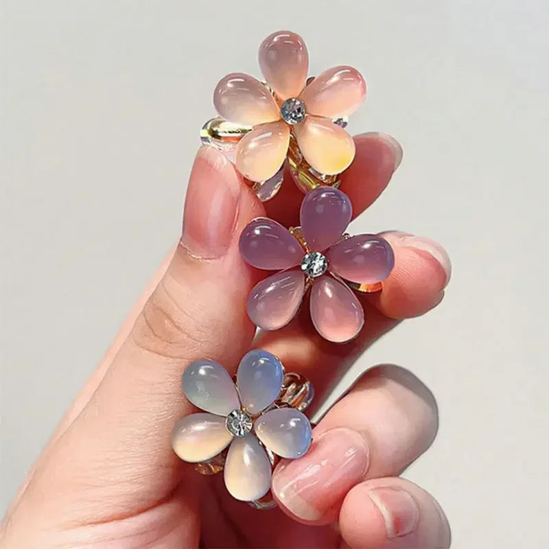1/10pcs Cute Mini Flower Hairclip Claws Women Girls Colorful Opal Hairpins Sweet Small Headdress Barrettes Accessories.