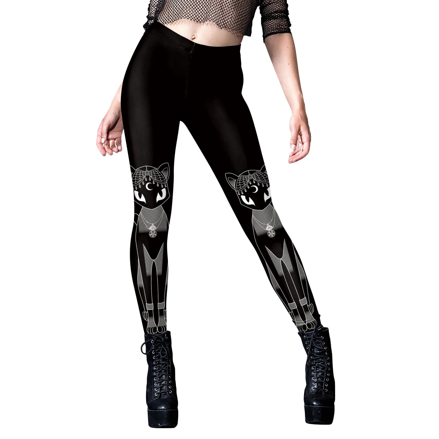 [You're My Secret] Sexy Women's Black Ouija Punk Rock Gothic Leggings For Women Push Up Fitness Legging Stretch Printed Leggins.