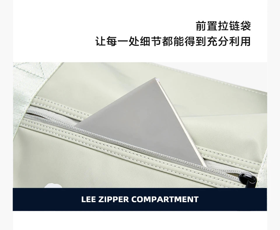 LEE Expandable Large Capacity Luggage Travel Handbag Women Sports Fitness Gym Yoga Bag Waterproof Dry Wet Pocket Duffel Bag