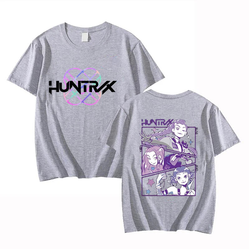 HOT Kpop Huntrix T-Shirt Men Women Fashion Harajuku T Shirt Summer Cool Short Sleeve Hip Hop Top Tee.