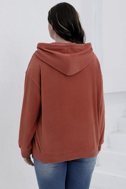 Gibsie Plus Size Frauen Hoodies Herbst Winter solide Kordel zug Kapuze Sweatshirts Känguru Tasche Fleece lässig Frauen Top.