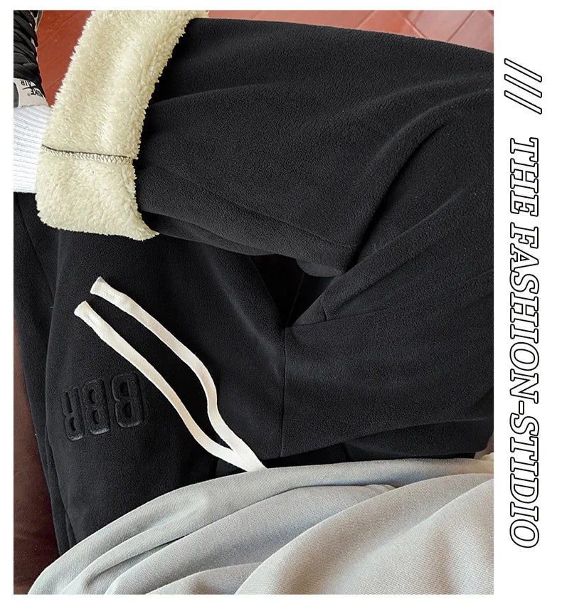 M-7XL Large Size Men's Down Pants Winter 2024 New Thick Lamb Down Casual Low-waist Cotton Pants Oversized Warm Straight Joggers.