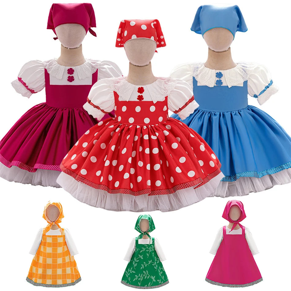 Mädchen Martha Cosplay Prinzessin Kleid Kleinkind Cartoon Bär Bühne Leistung Kleidung Kinder Karneval Party Maskerade Kleidung.