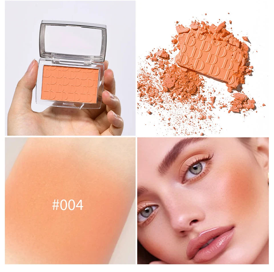 Blush Matte Natural Cheek Tint Brighten Face Waterproof Face Contouring Cosmetics Blush Powder Soft Female Makeup For Cheeks.