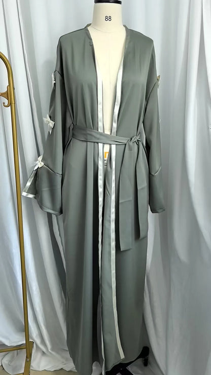 Eid Muslimischen Bogen Abaya Frauen Kleider Jalabiya Vestidos Largos Split Hülse Ramadan Marokko Dubai Lange Robe Party Islam Kaftan 2025.