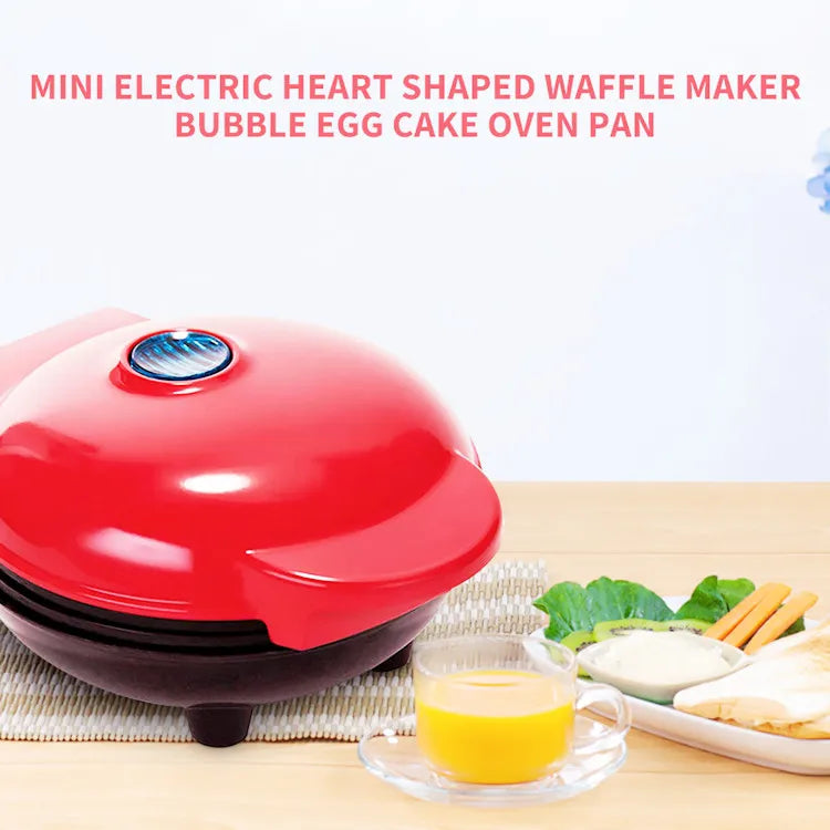 Electric Waffle Machine Portable Home Breakfast Machine Waffle Maker Breakfast Love Heart Shaped Waffle Maker Cooking Appliance.