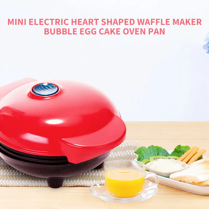 Electric Waffle Machine Portable Home Breakfast Machine Waffle Maker Breakfast Love Heart Shaped Waffle Maker Cooking Appliance.