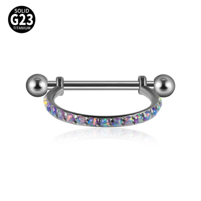 1PC ASTM F136 Titanium Ear Daith Rook Lobe Barbell Micro Zircon Hoop Earring Gold Plated Cartilage Piercing Jewelry.