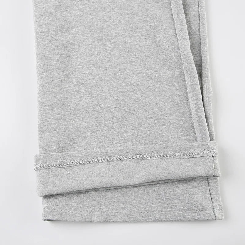 Apprabant Casual Fashion Drawstring High Waist Trousers Set Lace Up Flared Sleeve V Neck Twist Tops Plush Loose Pants Suit