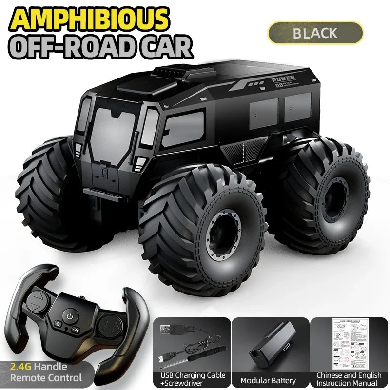 Q210 Amphibious Rc Car Dual Control 4WD Off-road Remote Control Waterproof Vehicle 2.4G Electric Climbing Crawler Toys for Kids