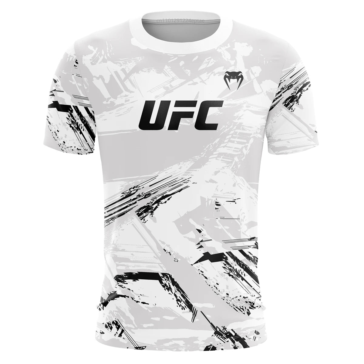 Men's UFC Fashion Short Sleeve Gym Running Round Neck T-Shirt MMA Training Exercise Gym Sport Tops Lightweight Player Jersey.