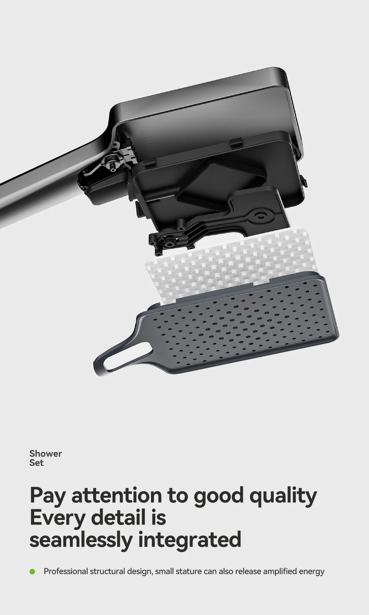 Space Aluminum Shower Set Digital Display Faucet Set , Piano Button With Ambient Light Bathroom Faucets Shower Head