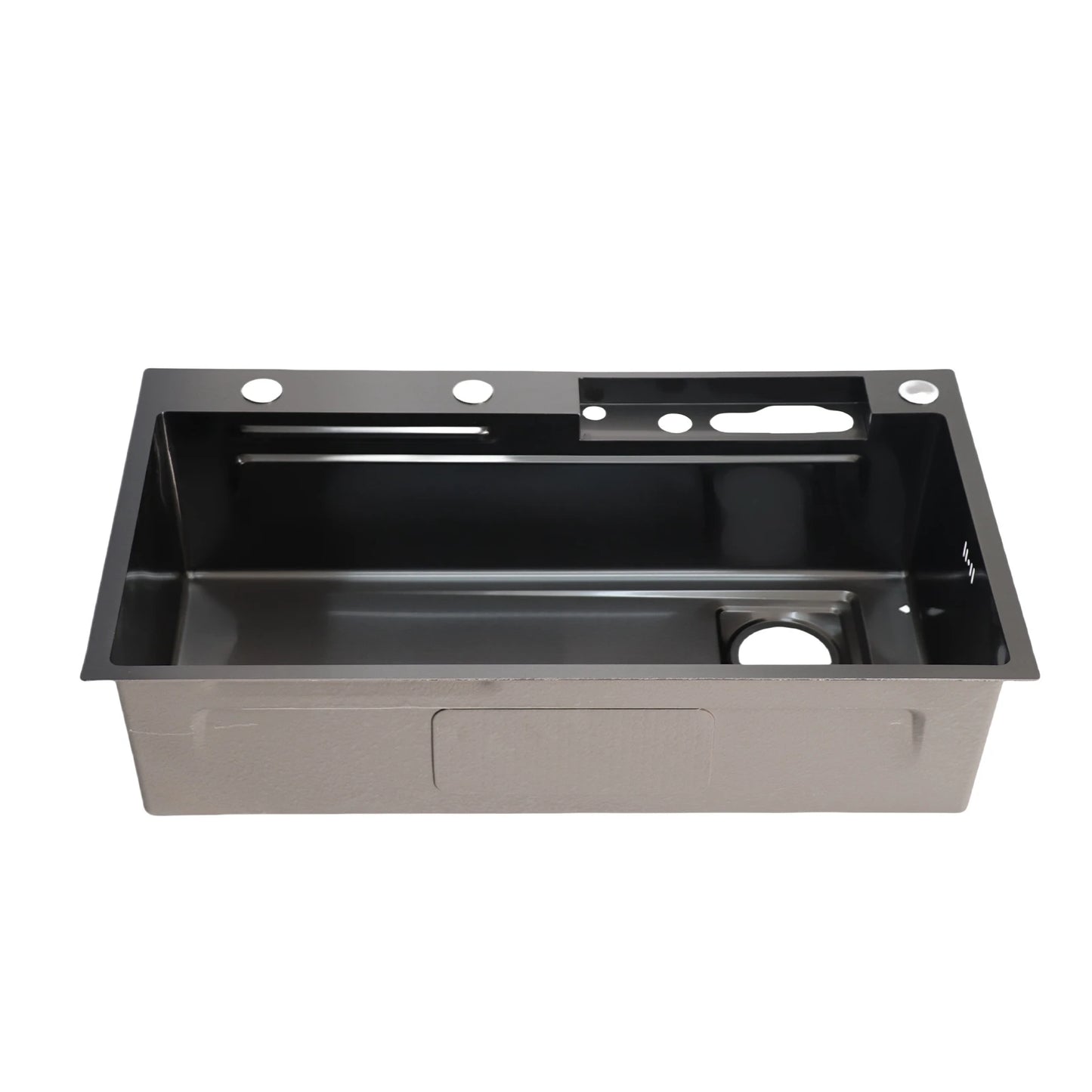 Intelligente Küchenspüle aus Edelstahl, verdickte gebürstete Oberfläche, großes Fassungsvermögen, Waschbecken mit Digitalanzeige, Küchenspüle