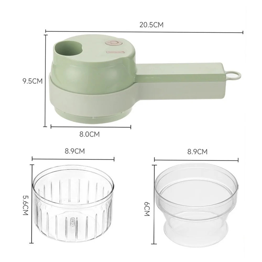 Electric Vegetable Cutter Set Handheld Wireless Garlic Masher Food Chopper Meat Grinder Machine Peel Slice Kitchen Accessories.