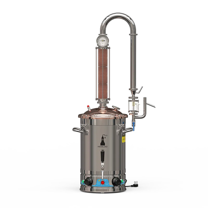 HOOLOO CT Distiller Electric Hydrolat Essential Oil Still Moonshine Still Copper lid Glass Copper Mesh Column Home Fragrance.