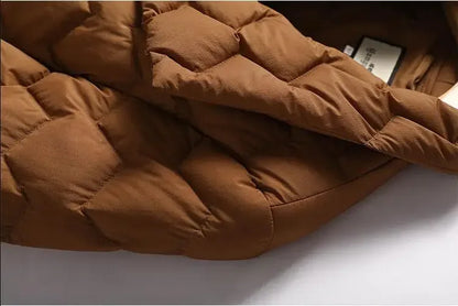 Leichte Daunen jacke mit Gürtel Frauen eleganter Krawatten gürtel lange Baumwolle weiße Ente Daunen Parka weibliche Damen Jacken Winter neu 2024.