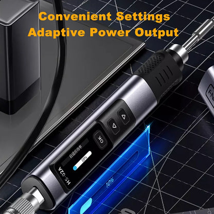 FNIRSI HS 02 Smart Soldering Iron Automatic Sleep 100-450℃ Temperature Rapid Heating PCB Soldering Station Portable Toolbox Kit.