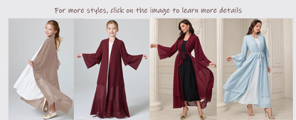 Ramadan  Islamic kebaya  Without Hijab, Long Sleeve Open Front Casual Abaya, Women's Clothing.