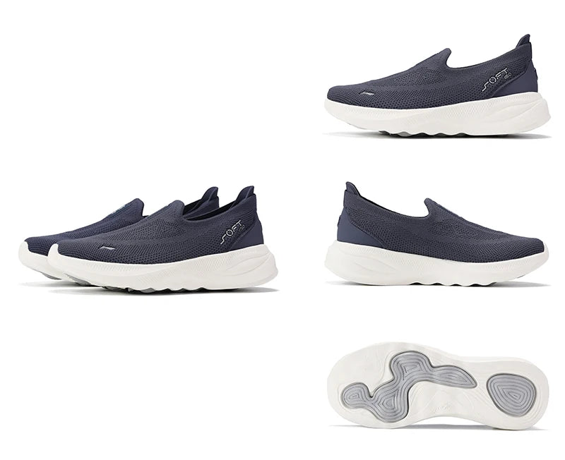 Li-Ning Women SOFT GO 2 KNIT Slip-on Casual Walking Shoes Breathable Cushion Flexible LiNing Comfortable Sports Sneakers AGLV018.