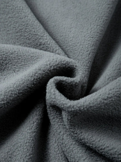 Autumn Winter Polar Fleece Warm Hooded Jacket Mens Full-Zip Up Windproof Hooded Coat Outdoor Loose Casual Fleece Sweatshirt