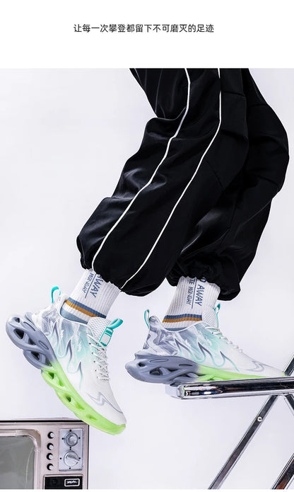 Men Running Shoes Mesh Breathable Flat Cushioning Soft Comfortable Sneakers Outdoor Gym Trendy Casual Jogging Shoes for Men.