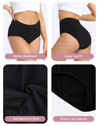 High Waist Washable Menstrual Panties Heavy Flow Overnight Reusable Comfortable Leakproof Absorbent Underwear.