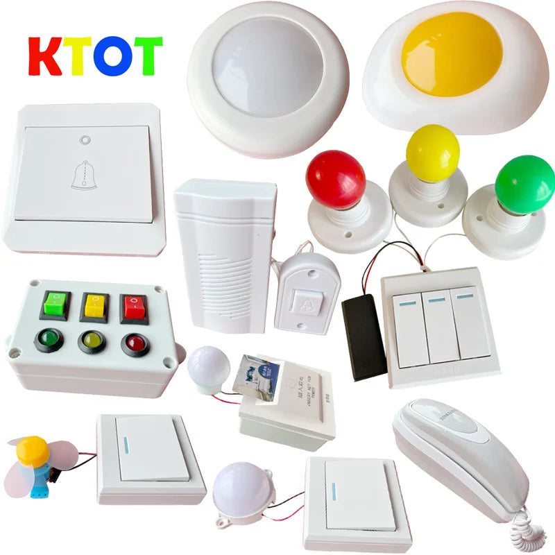 Busy Board DIY Material Accessories Lamps Doorbell Montessori Teaching Aids Hands-on Ability Sound Color Recognition Wooden Toys.