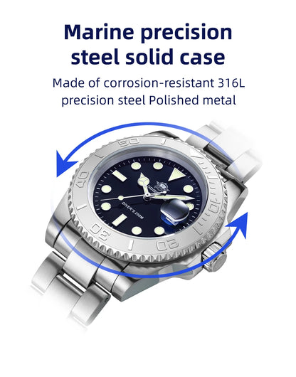 ADDIESDIVE Luxurious Men's Analog Quartz Watch BGW9 Luminous 20 Bar Waterproof Men's Diving Stainless Steel Men Watches H3.