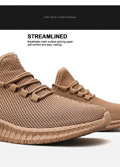 Men's Non-Slip Casual Sneakers Breathable Outdoor Jogging Training Hiking Sports Running Outdoor Women Weave Knit Lace Up Shoes.