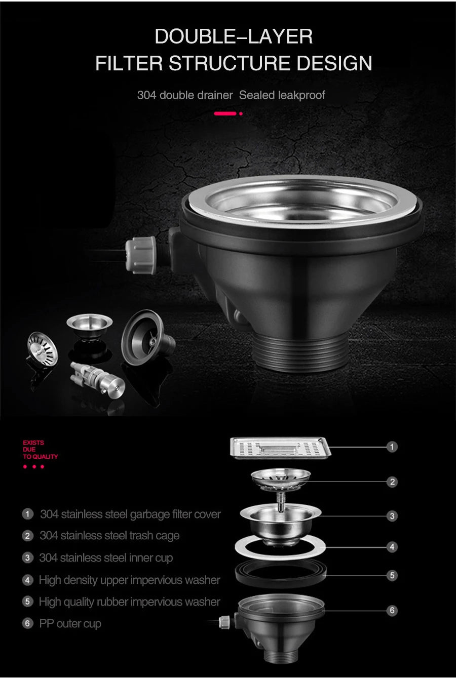 Nanometer Hidden Bar Island kitchen Sink 304 Stainless Steel Flip Cover Hidden Handmade Small Size kitchen Sinks With Cup Rinser