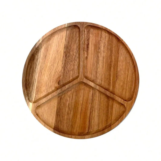 Leeseph Acacia Wood Serving Plate, Food Tray Nut Candy Bowl Fruit Storage Bread Plate Snack Tray or Home Office Decor Tray.