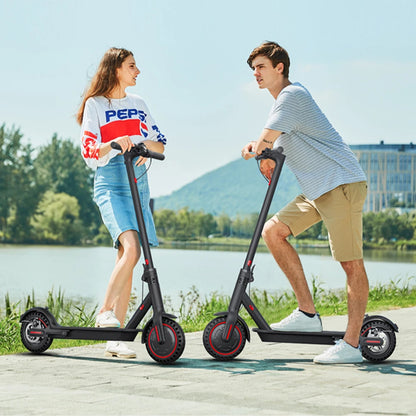 Black 350W Foldable Electric Scooter with Bag for Adults, 30KM Range, APP Support, Foldable Commuter E-scooter.