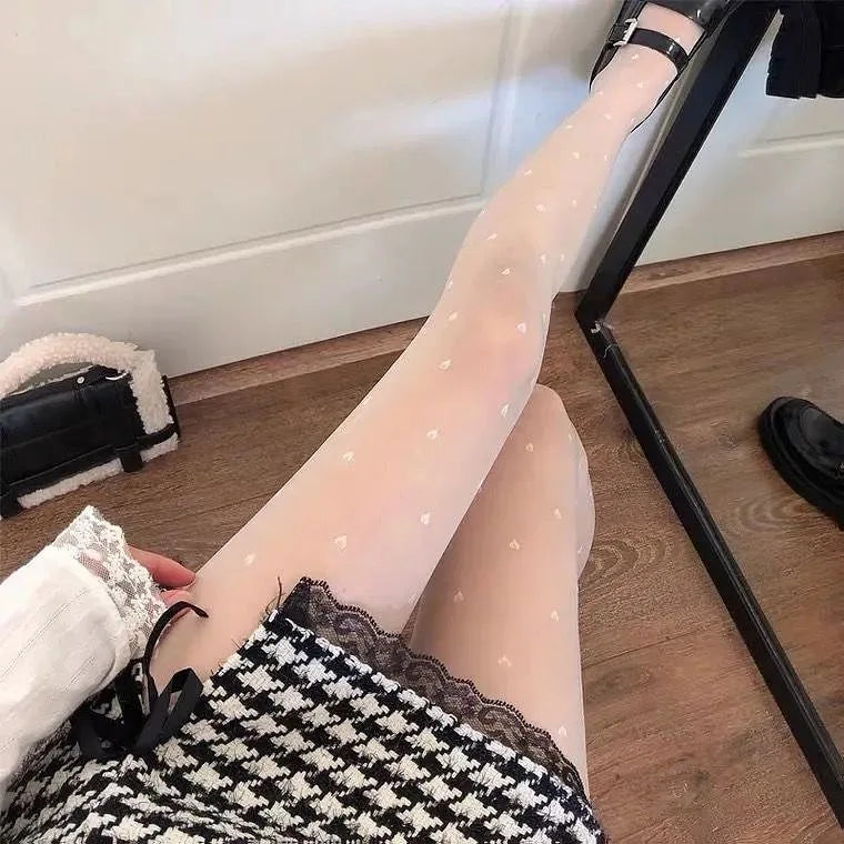 Black Polka Dot Butterfly Knot Tights Ultra Thin Women's Stockings Prevent Snagging Sexy Silk Pantyhose Spring Summer