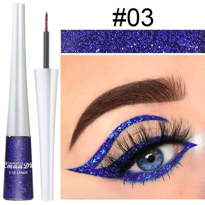 Glitter Liquid Eyeliner Pen Pearlescent Sequins Diamond Bright Shining Eyeliner Waterproof Lasting Eyeshadow Women Cosmetics 1pc