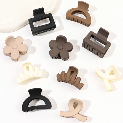 10 Pcs Pink Small Claw Clips Set,Matte Tiny Flower Jaw Clips for Women Girls,5 Style Nonslip for Thin Medium Fine Hair