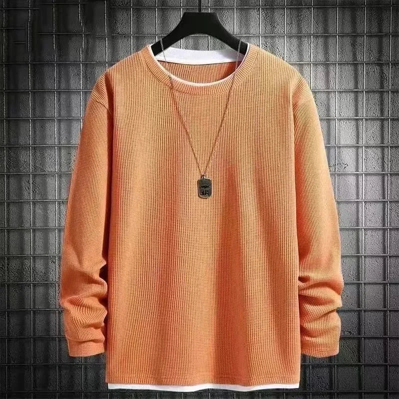 New Autumn Men's Fashion Sportswear Set Long Sleeve T-Shirt And Long Pants Casual Trendy Marbled Pattern Clothing Ensemble