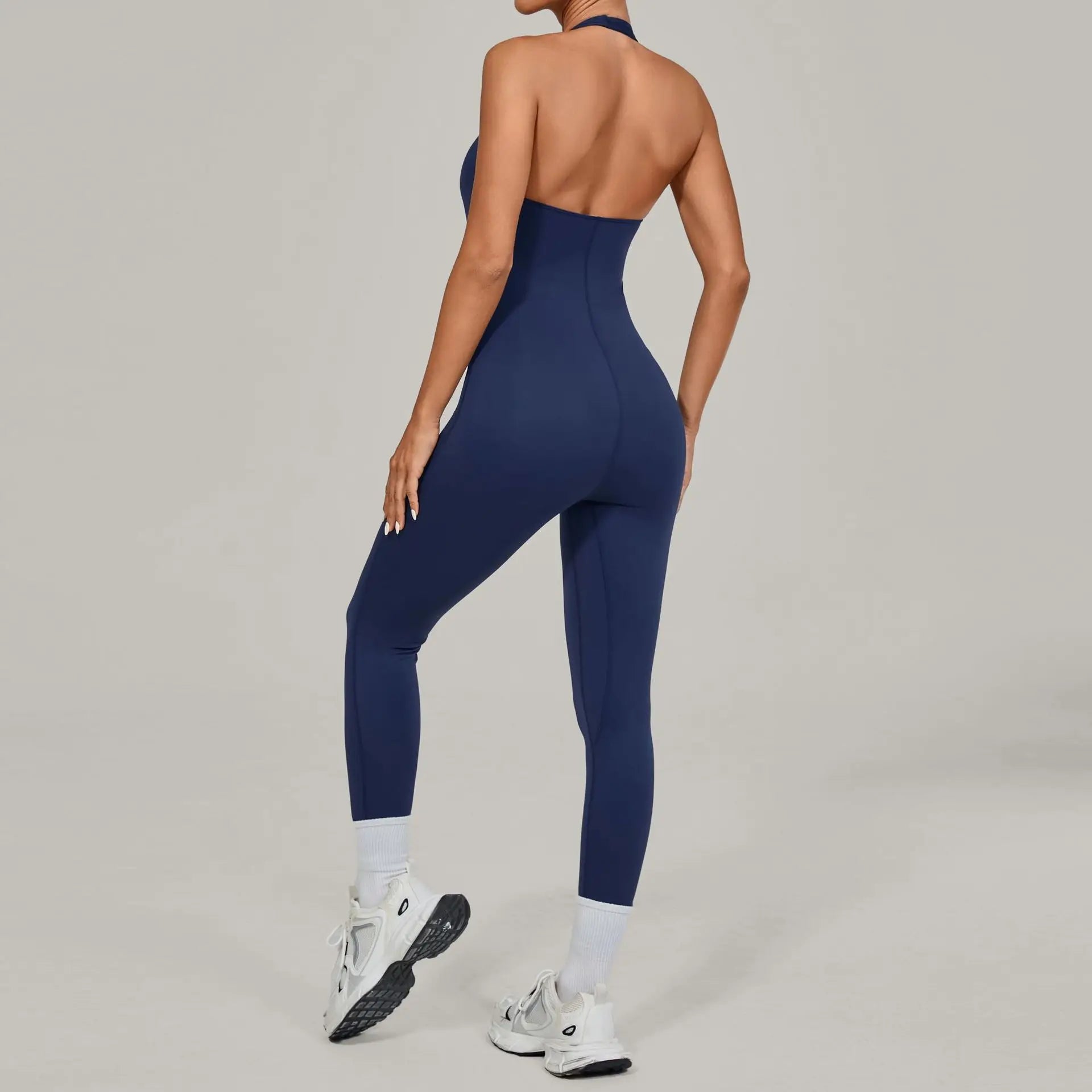 Yoga Jumpsuit Sports Fitness Peach Hip Halter Neck Backless Pants Bodysuit Outdoor Dance Jumpsuit Tight Yoga Wear for Women.