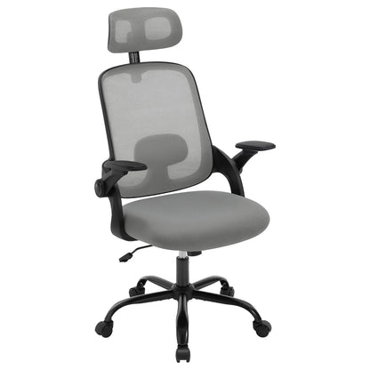 Ergonomischer Büro-Computer-PC-Schreibtischstuhl, drehbarer Netzstuhl mit Rollen, verstellbare Kopfstütze, Lordosenstütze, Heimarbeitsstuhl