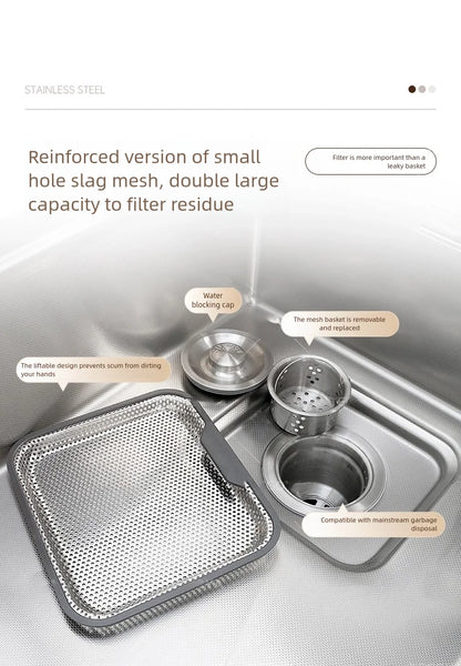 Corrosion Resistant Stainless Steel Household 316L Food Grade Kitchen Sink Large Single Slot Dish and Vegetable Wash Basin
