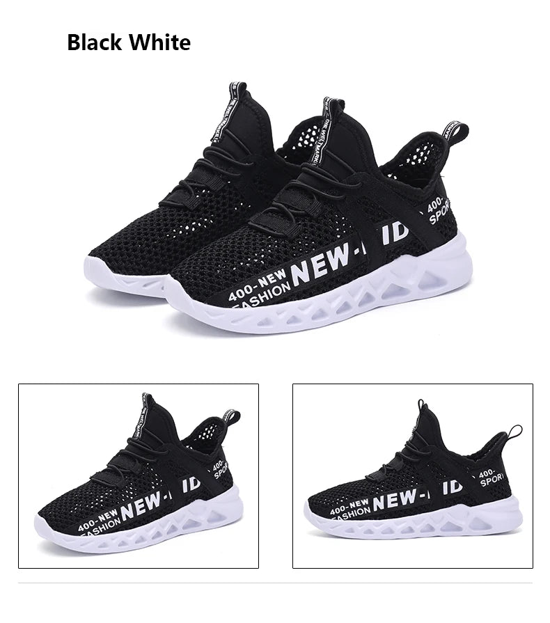Single Net Children's Running Sneakers Breathable Lightweight Soft Non-slip Leisure Comfortable Walking Boys Girls Casual Shoes.