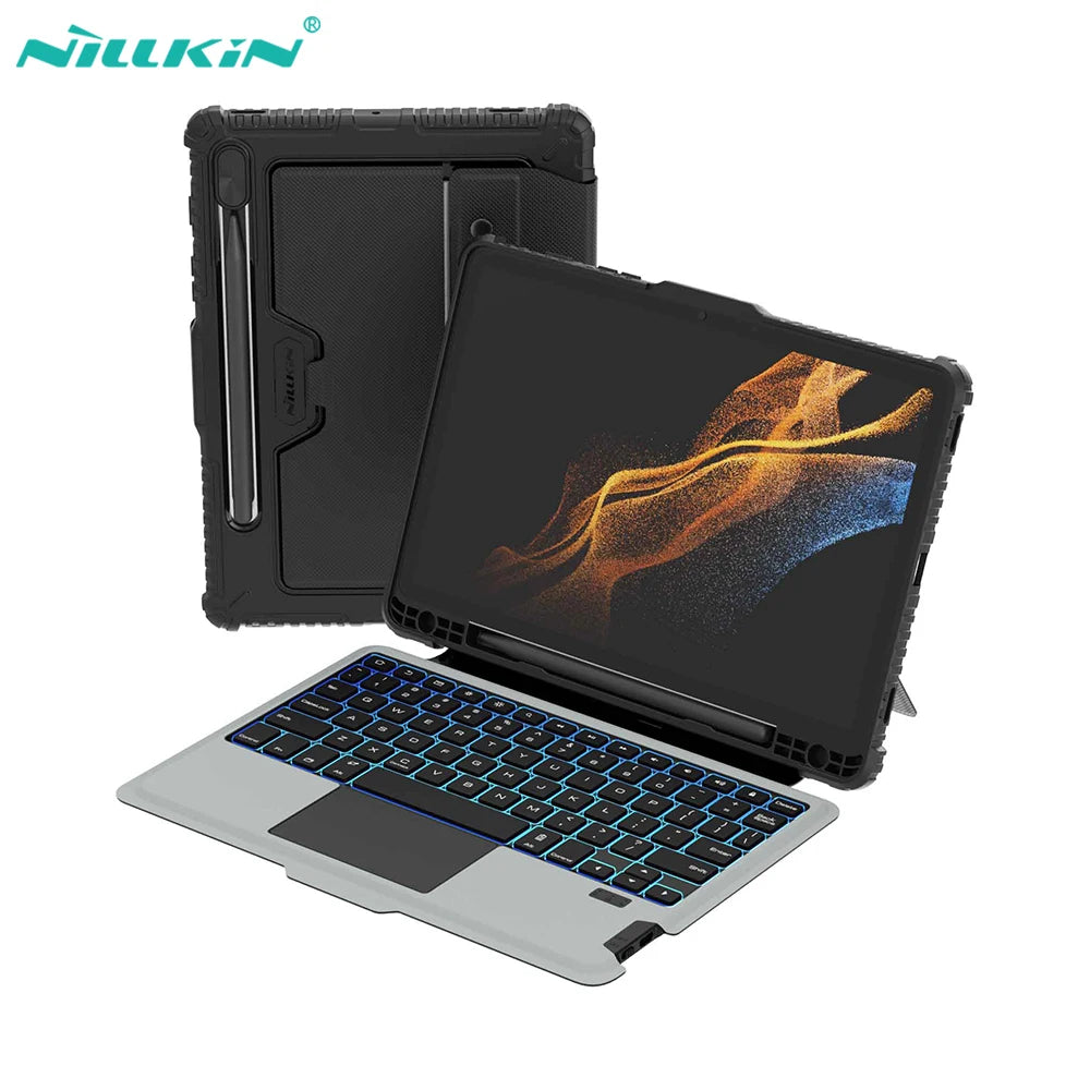 NILLKIN Magic Keyboard For Samsung Galaxy Tab S10 FE+ Case Backlight Keyboard For Samsung S10/S9 Plus Case With Len Protection