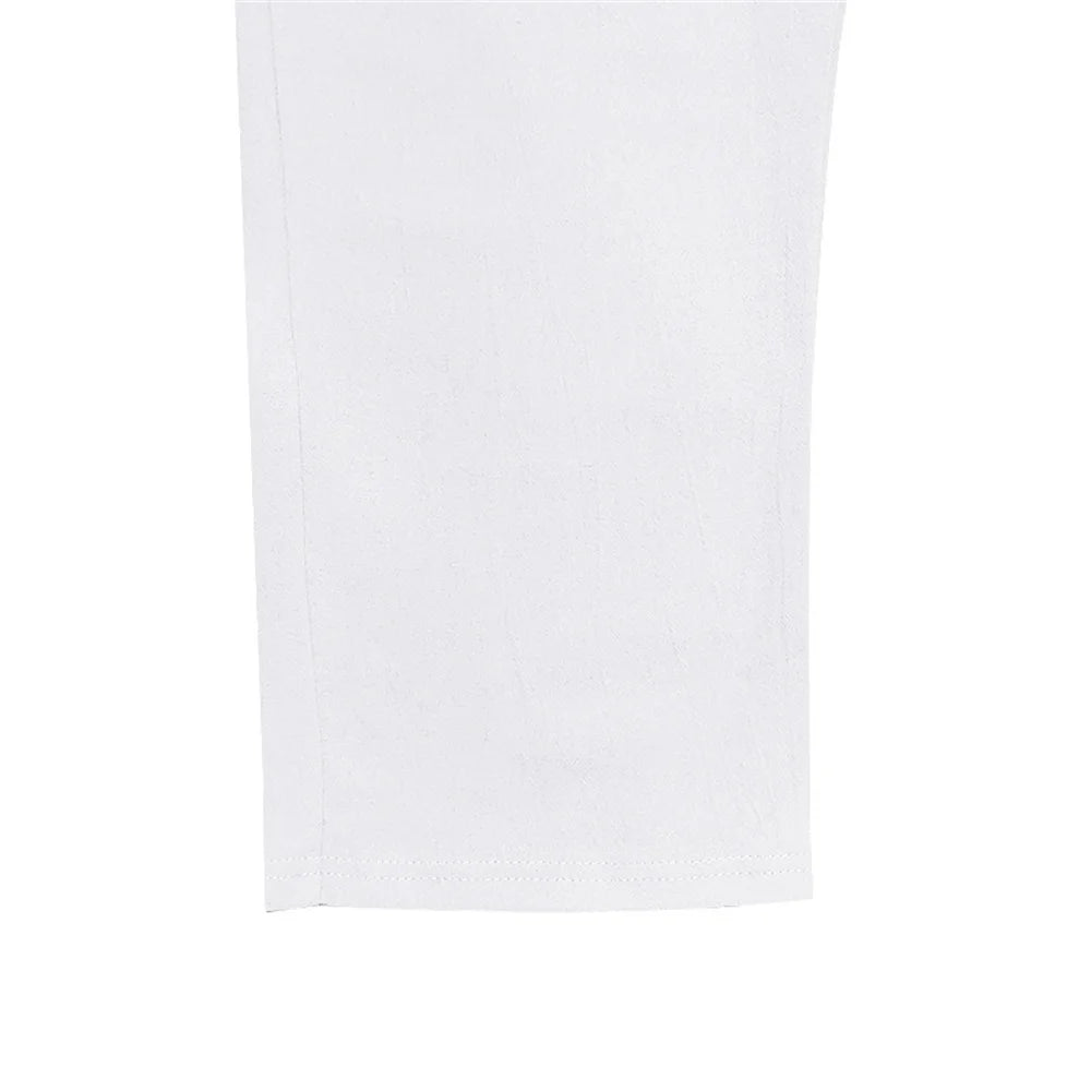 Autumn New Men's Cotton Pants Solid Color Button Drawstring Design Casual Loose Fit Cozy Trousers Simple Style Long Pants.