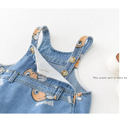 2 Stück Sommer Kinder Baby Denim Bodysuit und Mützen Anzüge einteilige Unisex Kleinkind Jungen Mädchen weiche Jeans Kleidung Jeans Sprung anzüge.