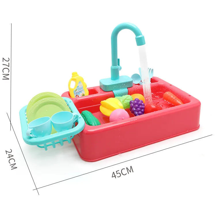 Kitchen Toy Plastic Dish Wash Sink Set Children Simulation Pretend Role Play Housework Kit Early Educational Toys for Children.