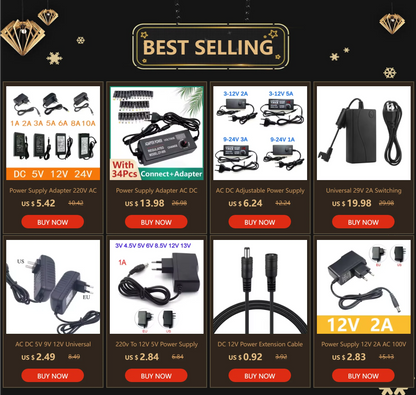 AC DC Adjustable Power Supply 3V 5V 6V 9V 12V 15V 18V 24V 1A 2A 5A AC/DC Switching Power Supply Adapter 220V To 12V 24V 12 24 V.