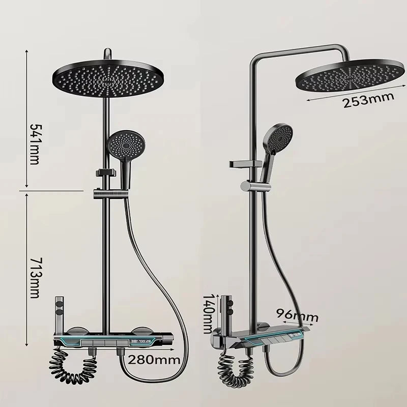 Bathroom Shower System LED Light Shower System Digital Display Shower Faucet included bathroom accessories
