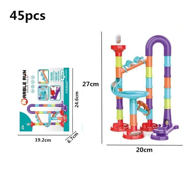 29-142PCS Marble Run Building Blocks Marbles Slide Toys For Children DIY Creativity Constructor Educational Toys Children Gift
