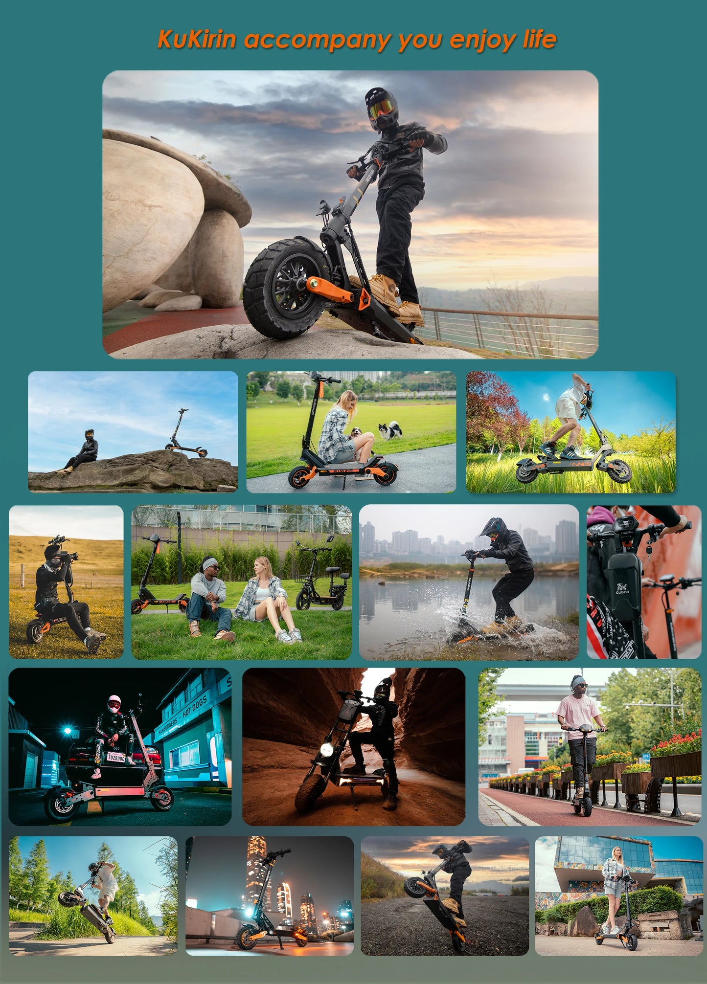 KuKirin G2 Pro VMP Electric Scooter 500W 48V 15.6Ah 9 Inch Off-road Tire Foldable Electric Scooter 25KM/H Speed 65KM Range.