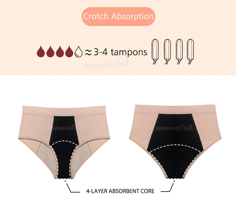3PCS/Lot Menstrual Panties Woman Very Abundant Flow Menstruation Underwear High Waist Leak Proof Period Panties for Girls Set.